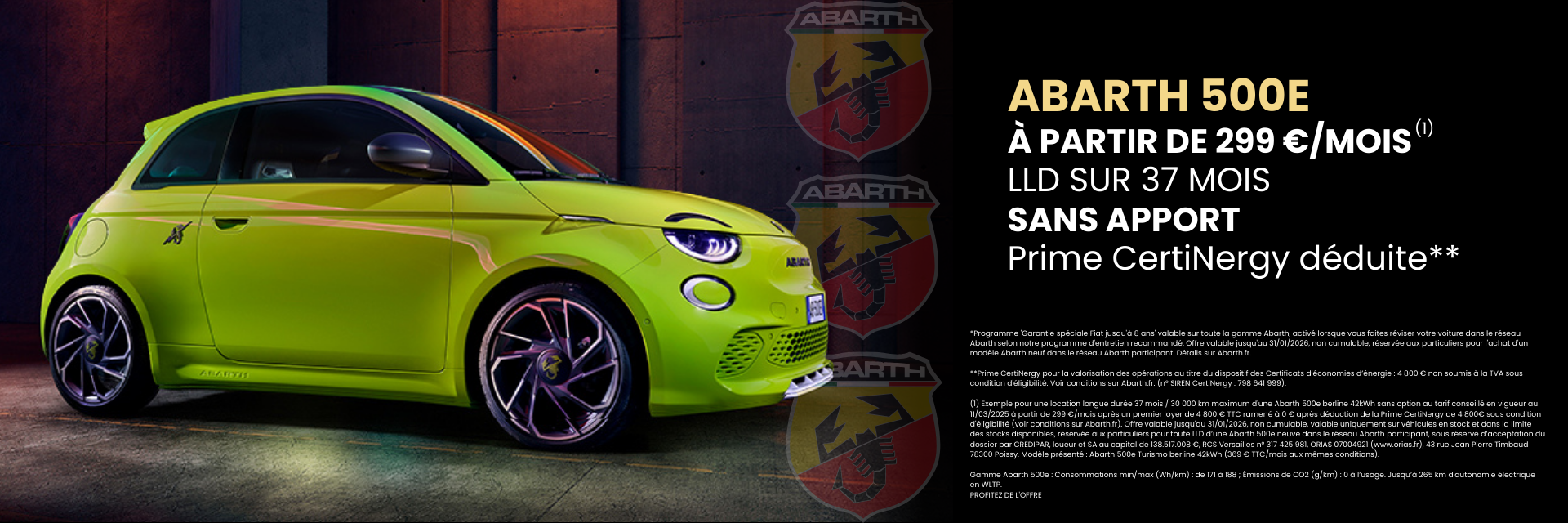 Abarth 500e (dès 299€ _ mois sans apport)